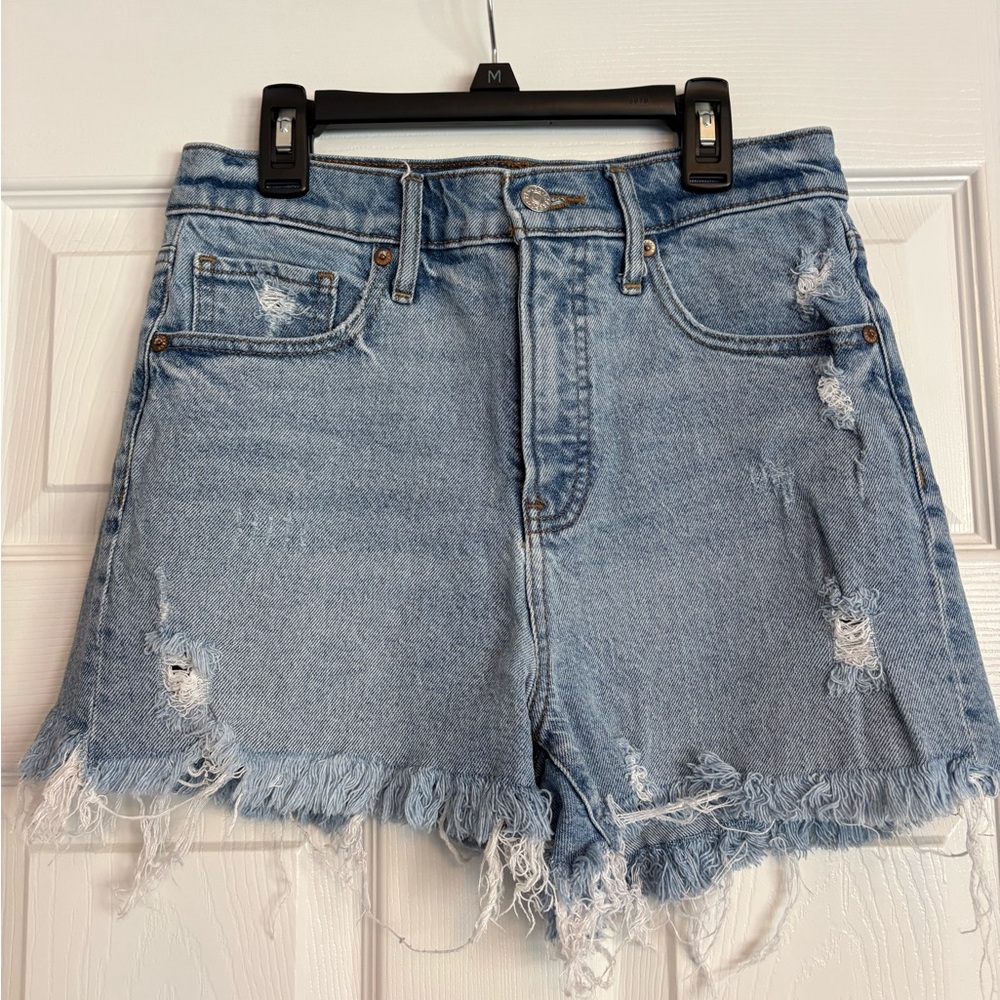 EXPRESS 90s High Rise Jean Shorts 4